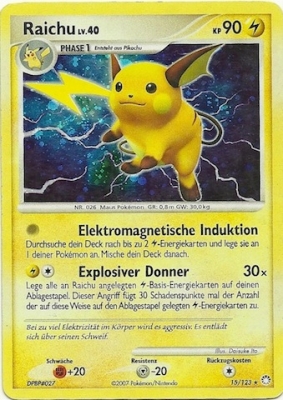 Raichu 15 — Geheimnisvolle Schätze (German Pokémon TCG card)
