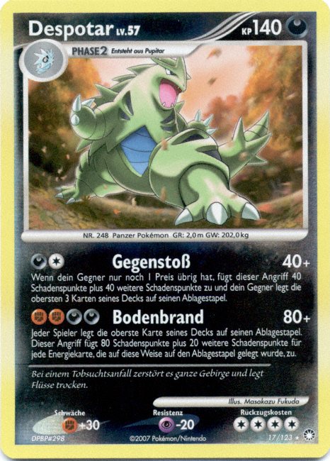 Despotar 17 — Geheimnisvolle Schätze (German Pokémon TCG card)