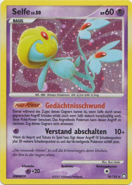 Selfe 18 — Geheimnisvolle Schätze (German Pokémon TCG card)