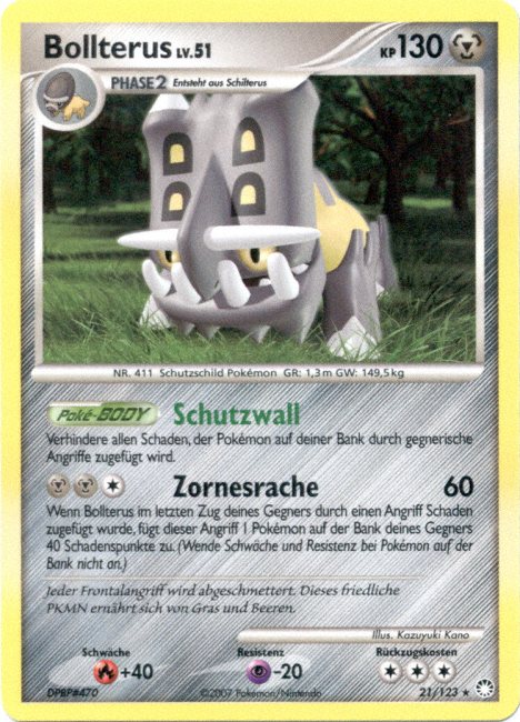 Bollterus 21 — Geheimnisvolle Schätze (German Pokémon TCG card)