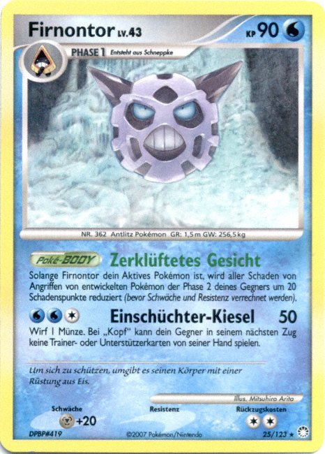 Firnontor 25 — Geheimnisvolle Schätze (German Pokémon TCG card)