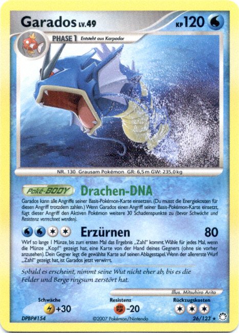 Garados 26 — Geheimnisvolle Schätze (German Pokémon TCG card)