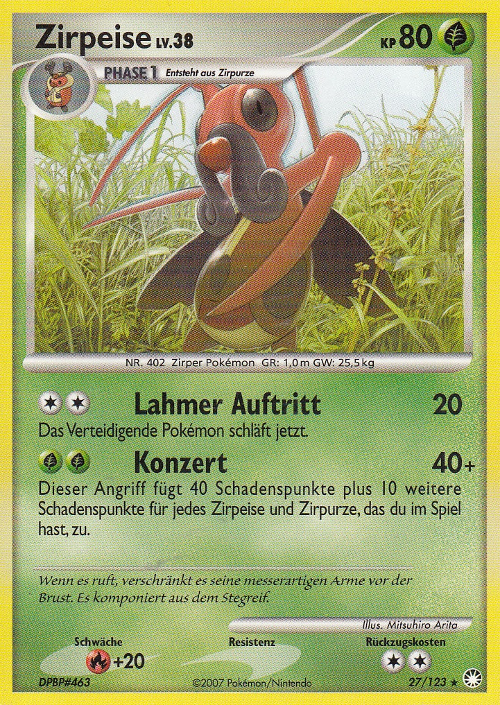 Zirpeise 27 — Geheimnisvolle Schätze (German Pokémon TCG card)
