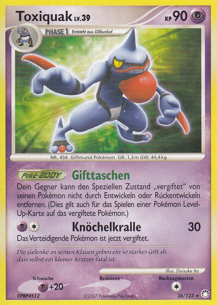 Toxiquak 36 — Geheimnisvolle Schätze (German Pokémon TCG card)