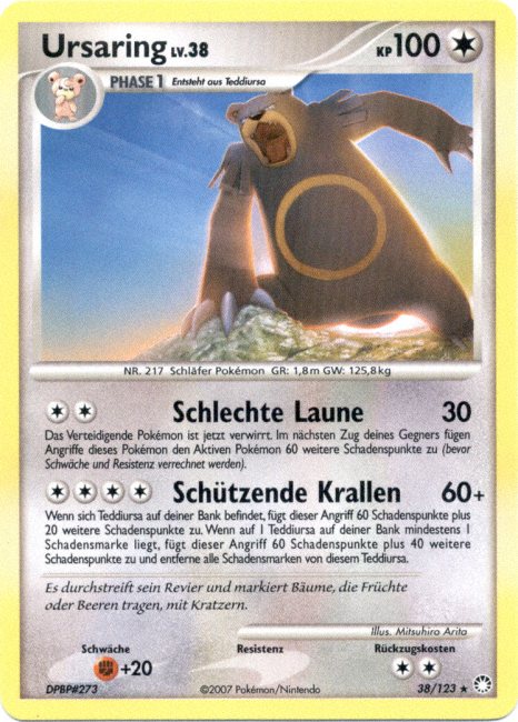 Ursaring 38 — Geheimnisvolle Schätze (German Pokémon TCG card)