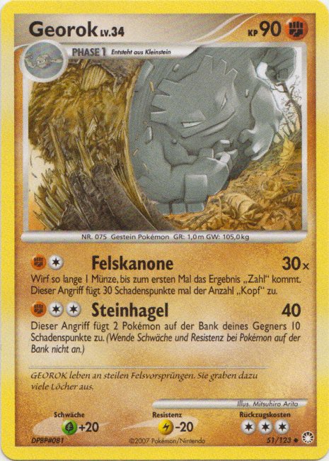 Georok 51 — Geheimnisvolle Schätze (German Pokémon TCG card)