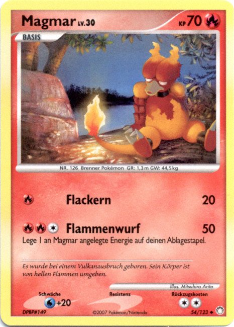 Magmar 54 — Geheimnisvolle Schätze (German Pokémon TCG card)