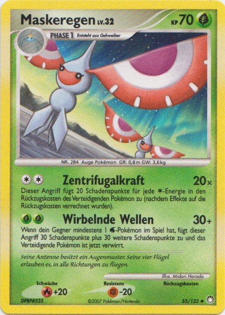 Maskeregen 55 — Geheimnisvolle Schätze (German Pokémon TCG card)