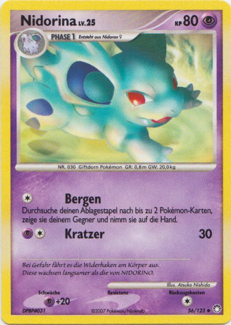 Nidorina 56 — Geheimnisvolle Schätze (German Pokémon TCG card)