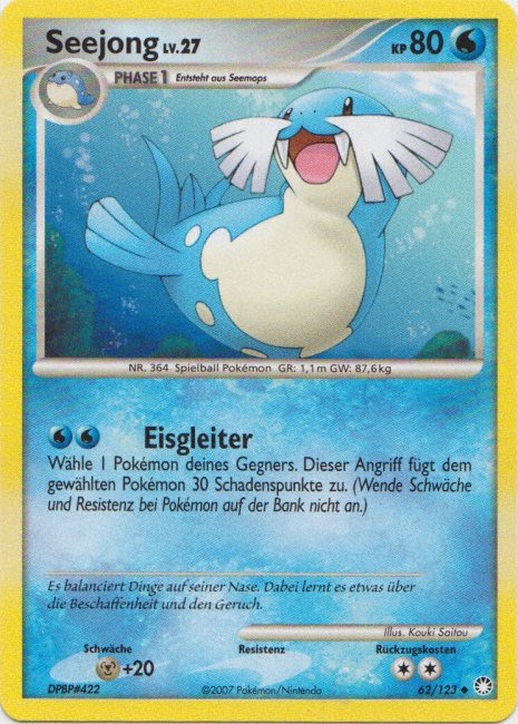Seejong 62 — Geheimnisvolle Schätze (German Pokémon TCG card)