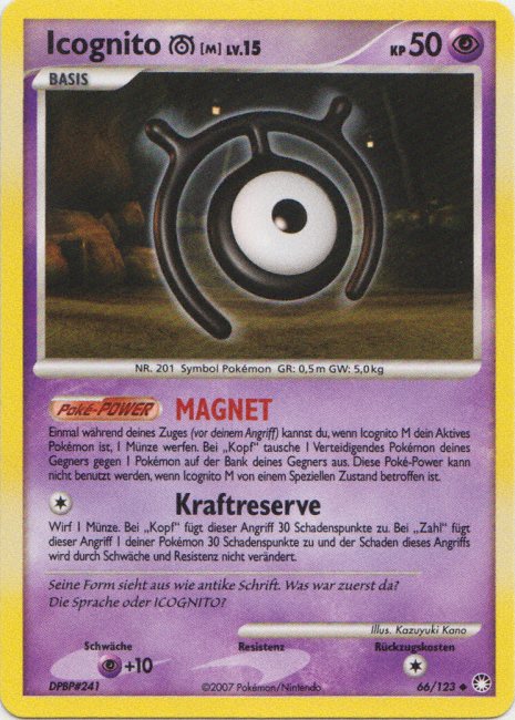 Icognito M 66 — Geheimnisvolle Schätze (German Pokémon TCG card)