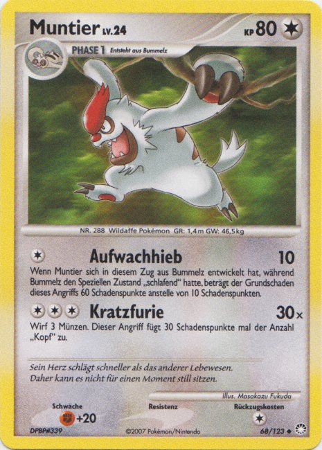 Muntier 68 — Geheimnisvolle Schätze (German Pokémon TCG card)