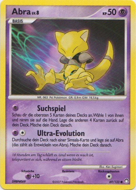 Abra 69 — Geheimnisvolle Schätze (German Pokémon TCG card)