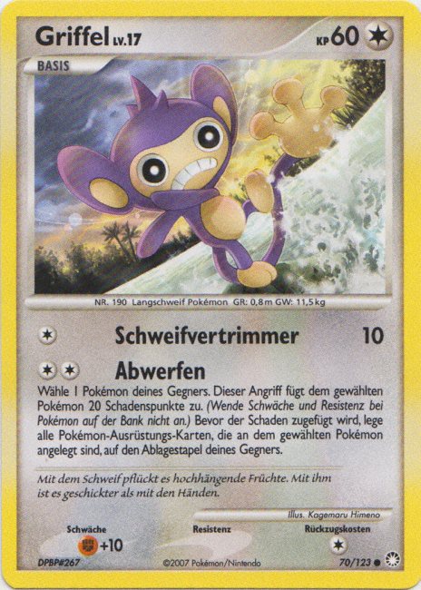 Griffel 70 — Geheimnisvolle Schätze (German Pokémon TCG card)