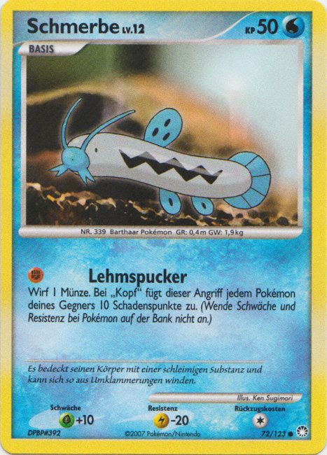 Schmerbe 72 — Geheimnisvolle Schätze (German Pokémon TCG card)