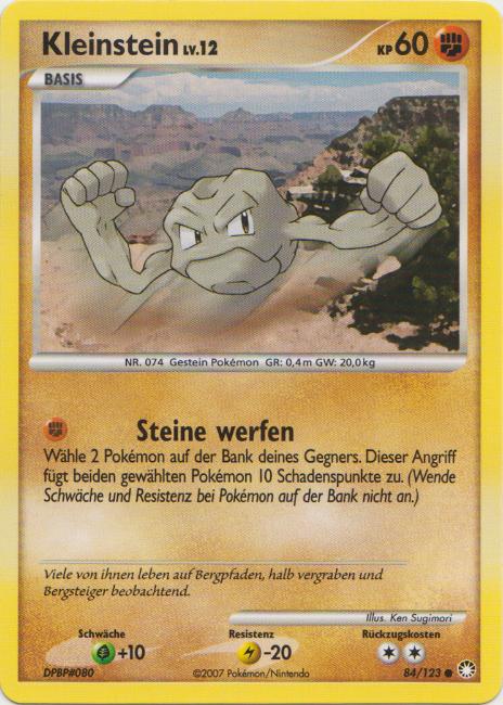 Kleinstein 84 — Geheimnisvolle Schätze (German Pokémon TCG card)
