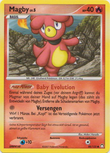 Magby 88 — Geheimnisvolle Schätze (German Pokémon TCG card)