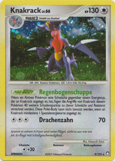 Knakrack 9 — Geheimnisvolle Schätze (German Pokémon TCG card)