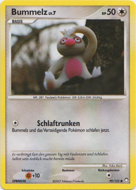 Bummelz 99 — Geheimnisvolle Schätze (German Pokémon TCG card)