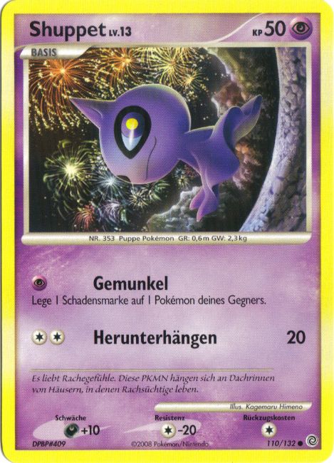 Shuppet 110 — Rätselhafte Wunder (German Pokémon TCG card)