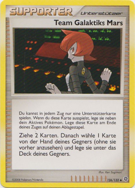 Team Galaktiks Mars 126 — Rätselhafte Wunder (German Pokémon TCG card)