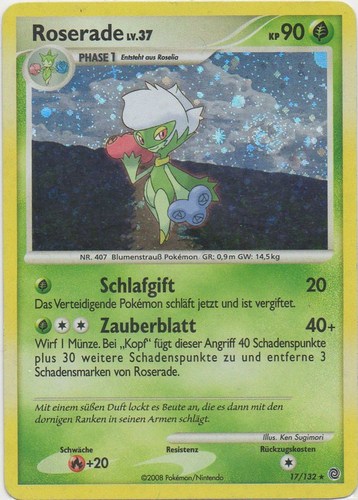 Roserade 17 — Rätselhafte Wunder (German Pokémon TCG card)