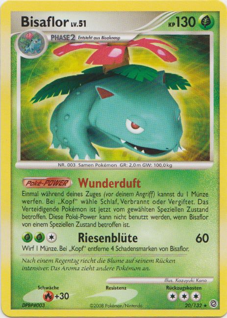 Bisaflor 20 — Rätselhafte Wunder (German Pokémon TCG card)