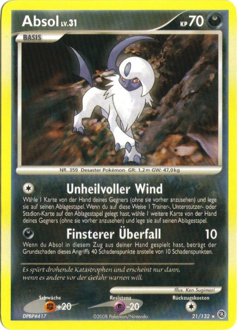 Absol 21 — Rätselhafte Wunder (German Pokémon TCG card)
