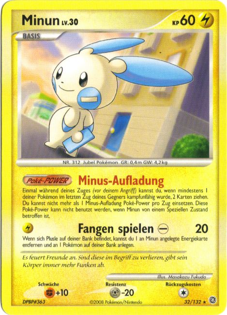 Minun 32 — Rätselhafte Wunder (German Pokémon TCG card)