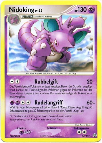Nidoking 34 — Rätselhafte Wunder (German Pokémon TCG card)
