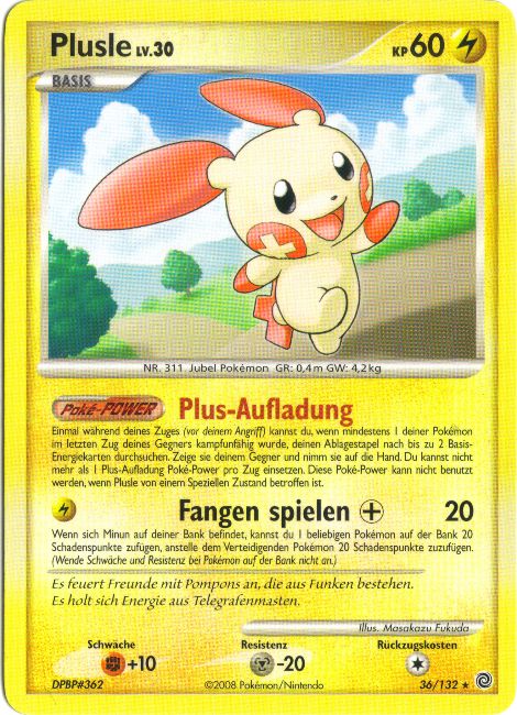 Plusle 36 — Rätselhafte Wunder (German Pokémon TCG card)