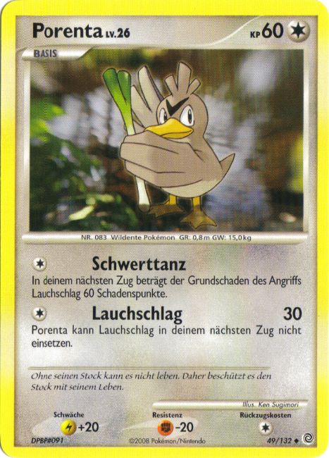 Porenta 49 — Rätselhafte Wunder (German Pokémon TCG card)