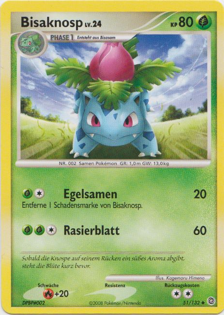 Bisaknosp 51 — Rätselhafte Wunder (German Pokémon TCG card)