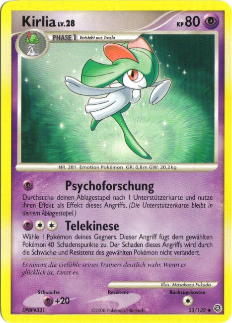 Kirlia 53 — Rätselhafte Wunder (German Pokémon TCG card)