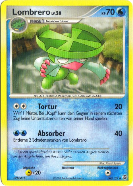 Lombrero 54 — Rätselhafte Wunder (German Pokémon TCG card)