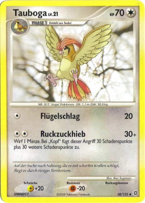 Tauboga 58 — Rätselhafte Wunder (German Pokémon TCG card)