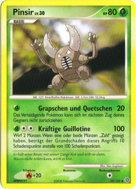 Pinsir 59 — Rätselhafte Wunder (German Pokémon TCG card)