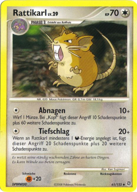 Rattikarl 61 — Rätselhafte Wunder (German Pokémon TCG card)