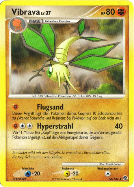 Vibrava 74 — Rätselhafte Wunder (German Pokémon TCG card)