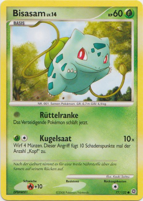 Bisasam 77 — Rätselhafte Wunder (German Pokémon TCG card)