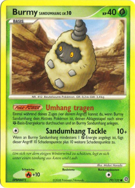 Burmy Sandumhang 79 — Rätselhafte Wunder (German Pokémon TCG card)
