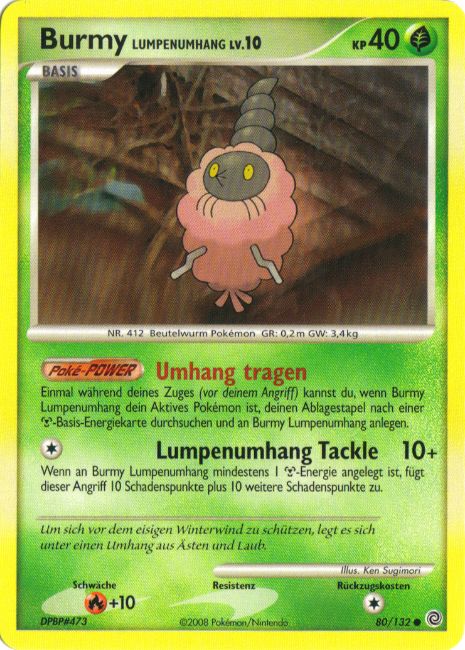 Burmy Lumpenumhang 80 — Rätselhafte Wunder (German Pokémon TCG card)