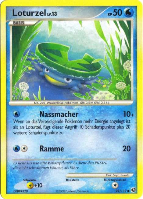 Loturzel 92 — Rätselhafte Wunder (German Pokémon TCG card)