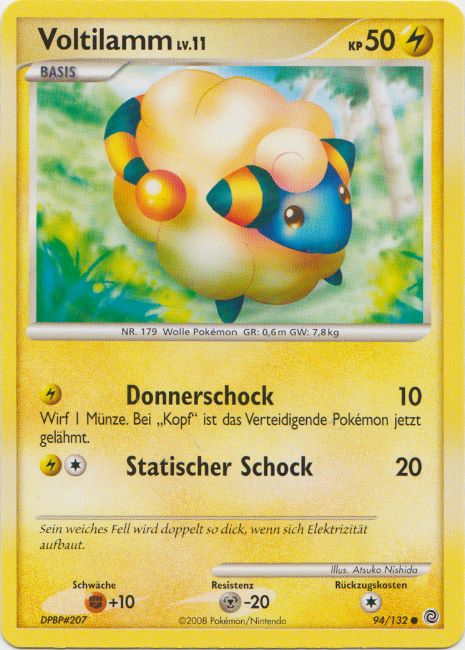 Voltilamm 94 — Rätselhafte Wunder (German Pokémon TCG card)