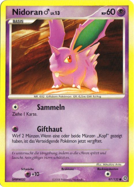 Nidoran m 97 — Rätselhafte Wunder (German Pokémon TCG card)