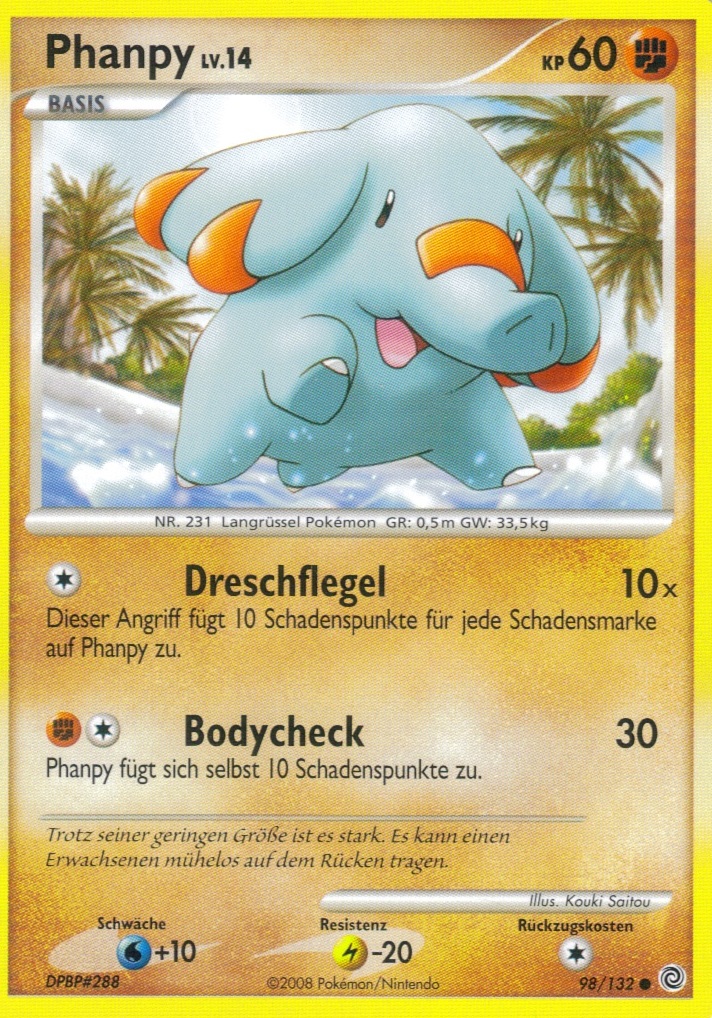 Phanpy 98 — Rätselhafte Wunder (German Pokémon TCG card)