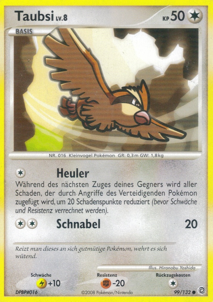 Taubsi 99 — Rätselhafte Wunder (German Pokémon TCG card)