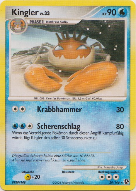 Kingler 20 — Epische Begegnungen (German Pokémon TCG card)