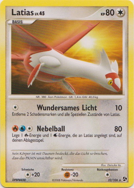 Latias 22 — Epische Begegnungen (German Pokémon TCG card)