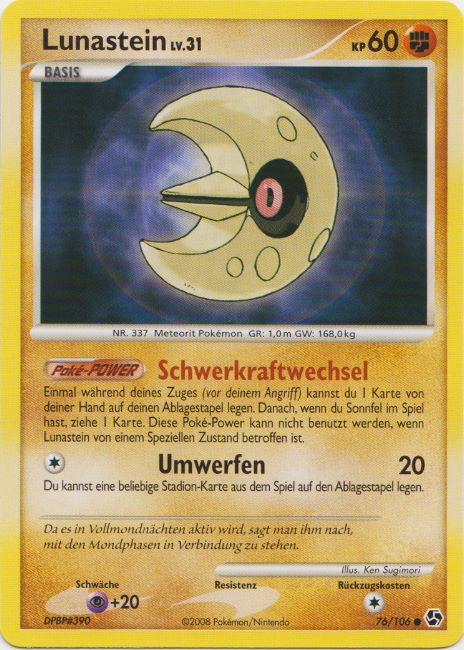 Lunastein 76 — Epische Begegnungen (German Pokémon TCG card)